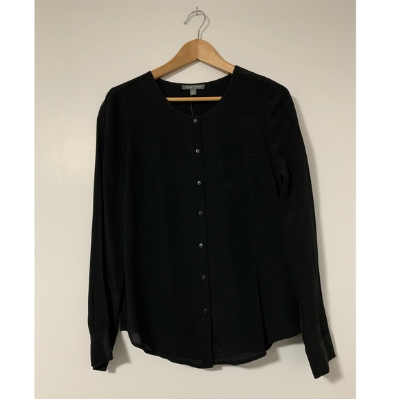 Tinley Road 100% Silk Black Button Down Shirt - Picture 2 of 8